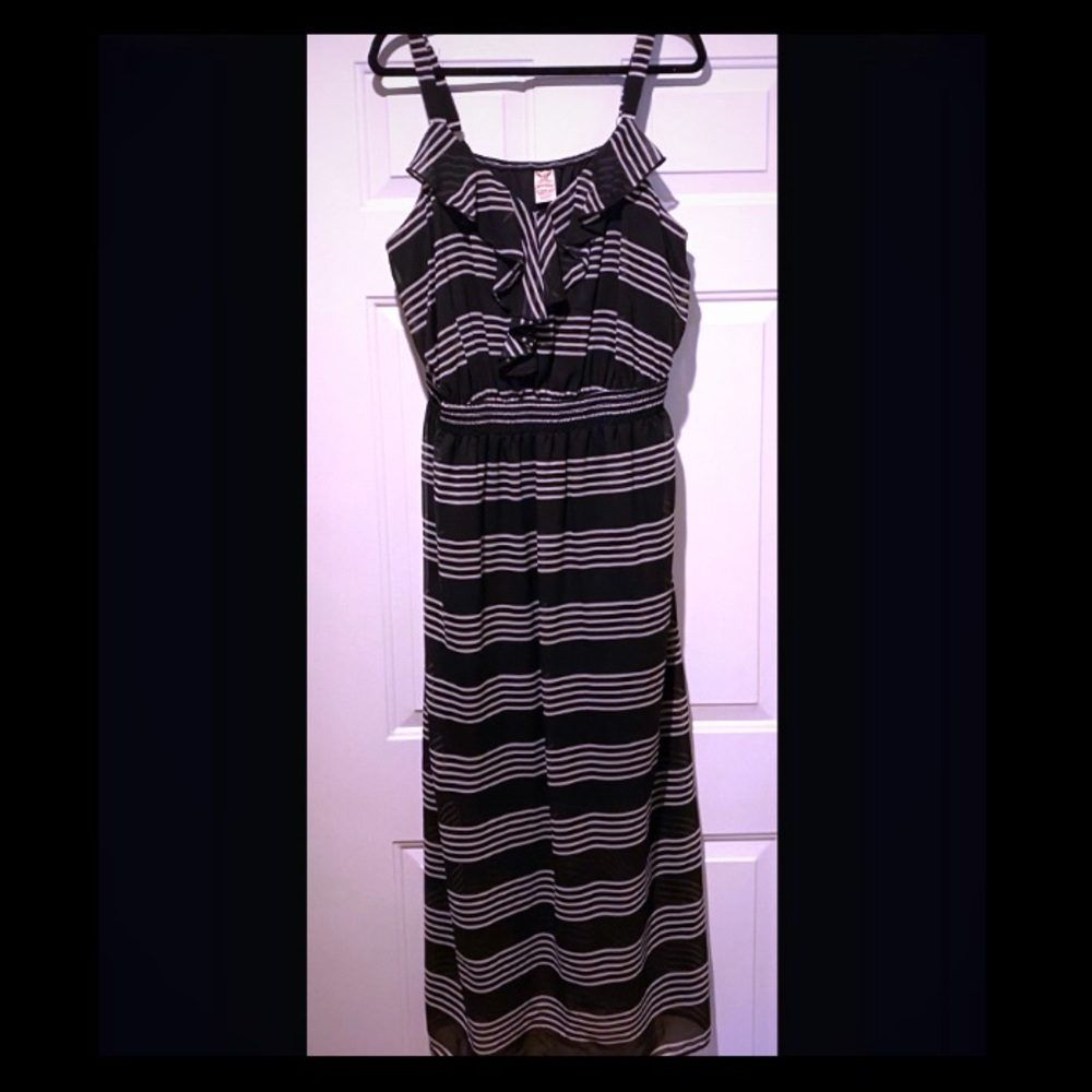 Plus Size Black and White Striped Dress